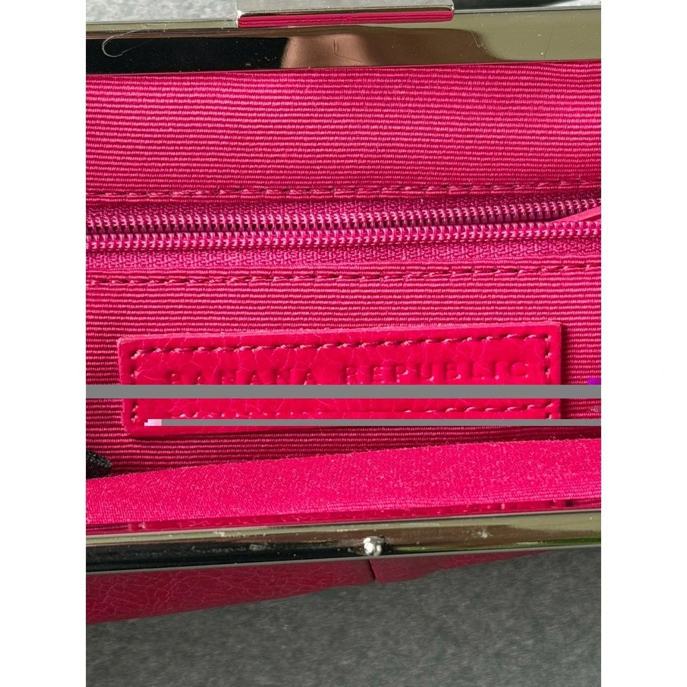 Vintage Banana Republic Y2K Pink 100% Cowhide Leather Clutch  9x6